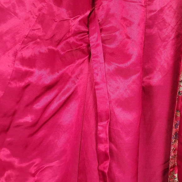 Vintage Kimono Robe Red Brocade Robe #3003 - Picture 10 of 14